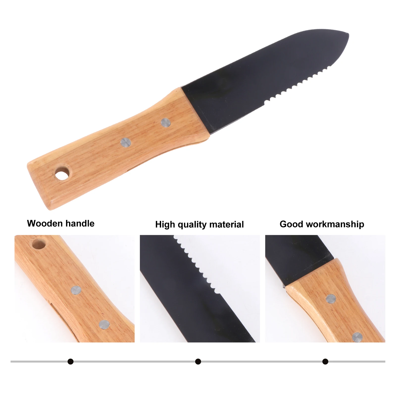 Dustproof Rustproof Stainless Steel Gardening Digger Wooden Handle Soil Dig Shovel Planting Trowel Weed Hand Tool