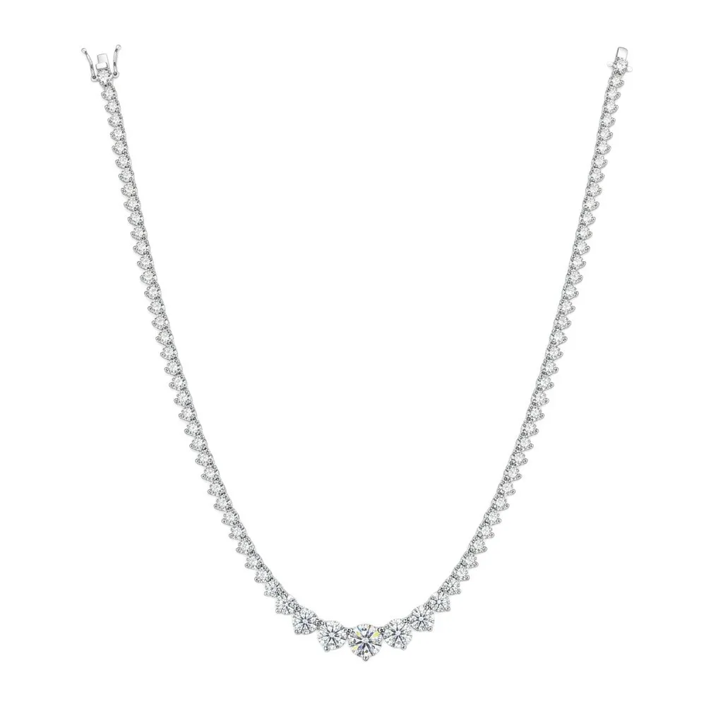 S925 Sterling Silver Gradient D Color VVS1 Moissanite Tennis Necklace GRA Certified Bridal Wedding Fine Jewelry Pass Diamond Tes