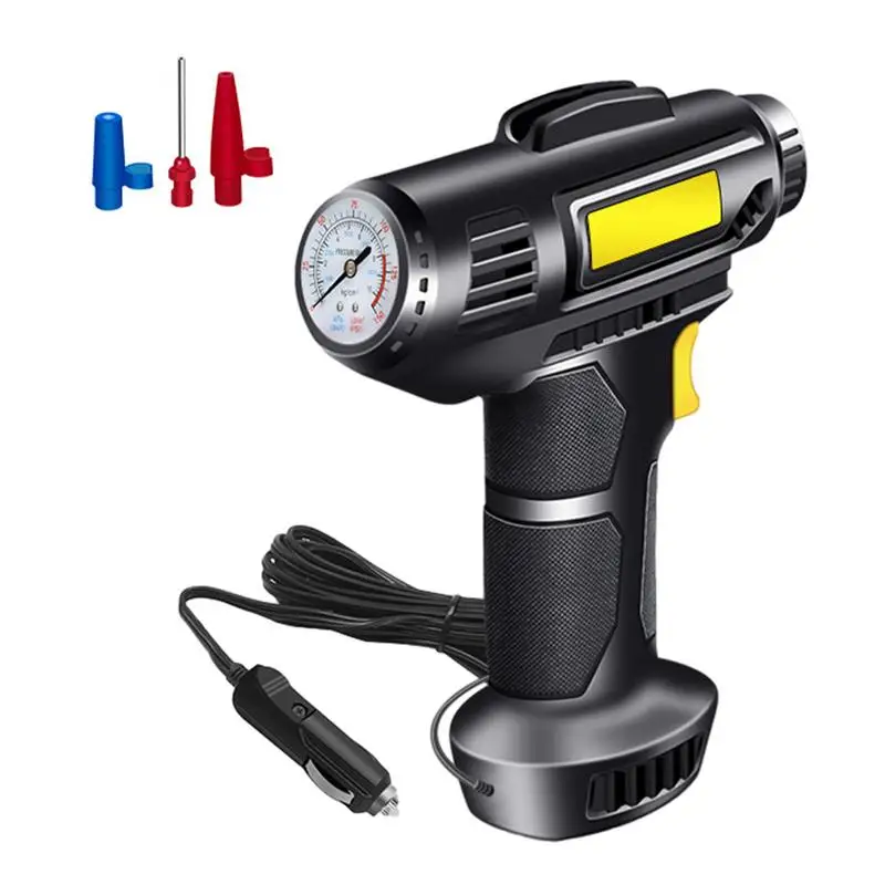 

Bike Pump Mini Tire Inflator Rechargeable Electric Air Compressor With LED Light Air Compressor Compact Portable Rapid Inflator