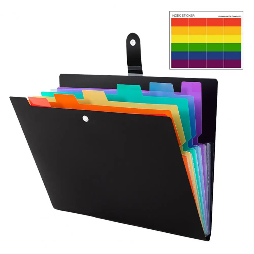 File Folder Reusable Lightweight A4 Size Expanding File Folders Large Capacity Document Organizer with 7 Grids Ideal for Sellers