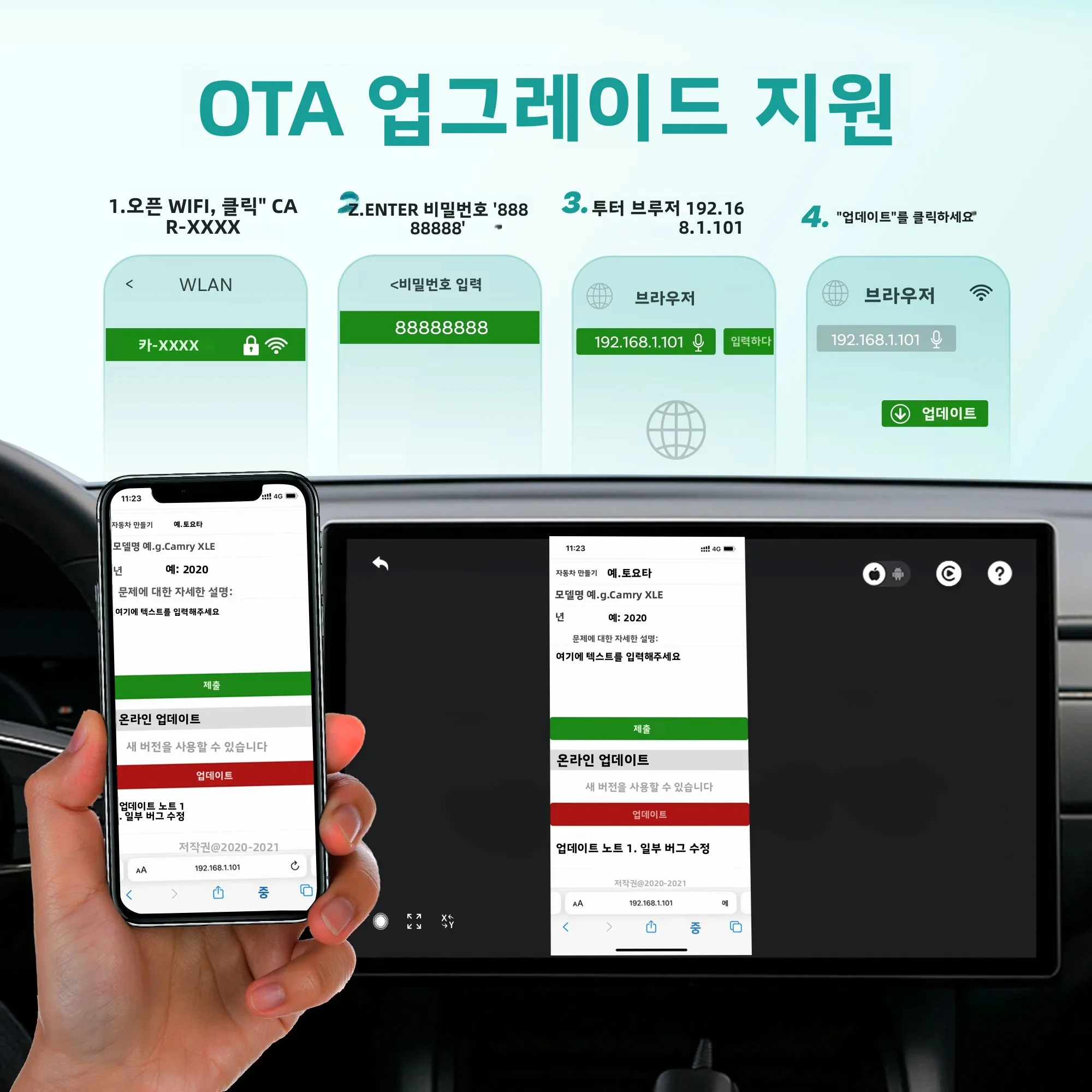 OTTOCAST Play2Video Express Wireless CarPlay Wireless Android Auto Adapter for Youtube Netflix Video Playback Car Accessories