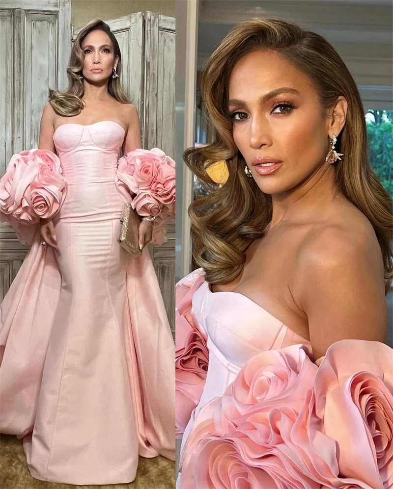 Eightree Luxury Pink Saudi Evening Dresses for Formal Occasion 3D Flower Prom Dresses Mermaid Elegant Dress Woman 2024 فساتين سه