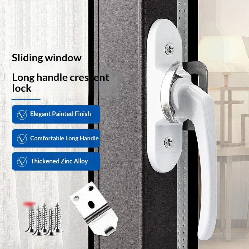 1PCS Anti-Theft Crescent Lock for Sliding Door And Window Plastic Steel Aluminum Alloy Safety Lock Buckle Window Lock Hook