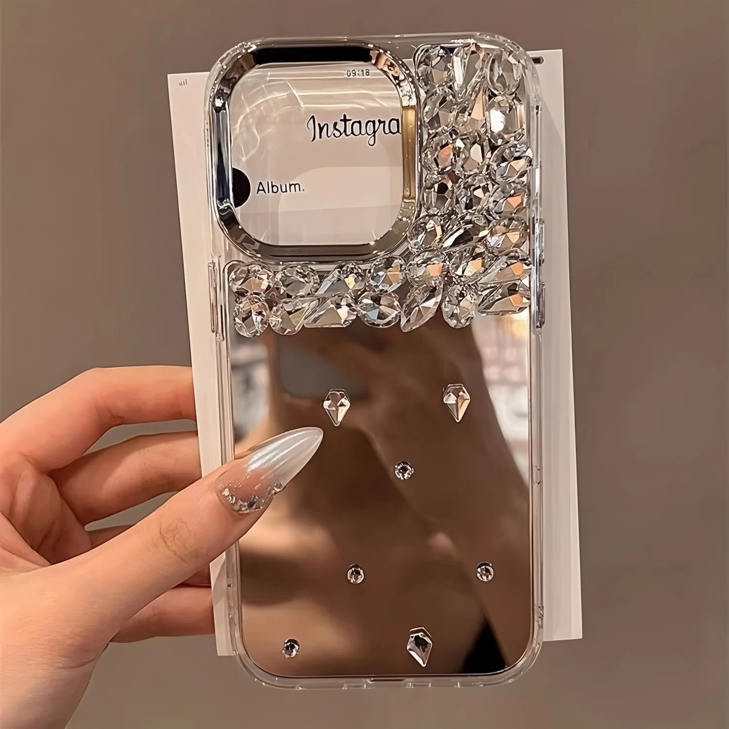 Custodia per telefono Bling con superficie a specchio con diamante 3D di lusso per Google Pixel 10 Pro XL 9 9A 8 8A 7 7A 6 6A Custodie Cover