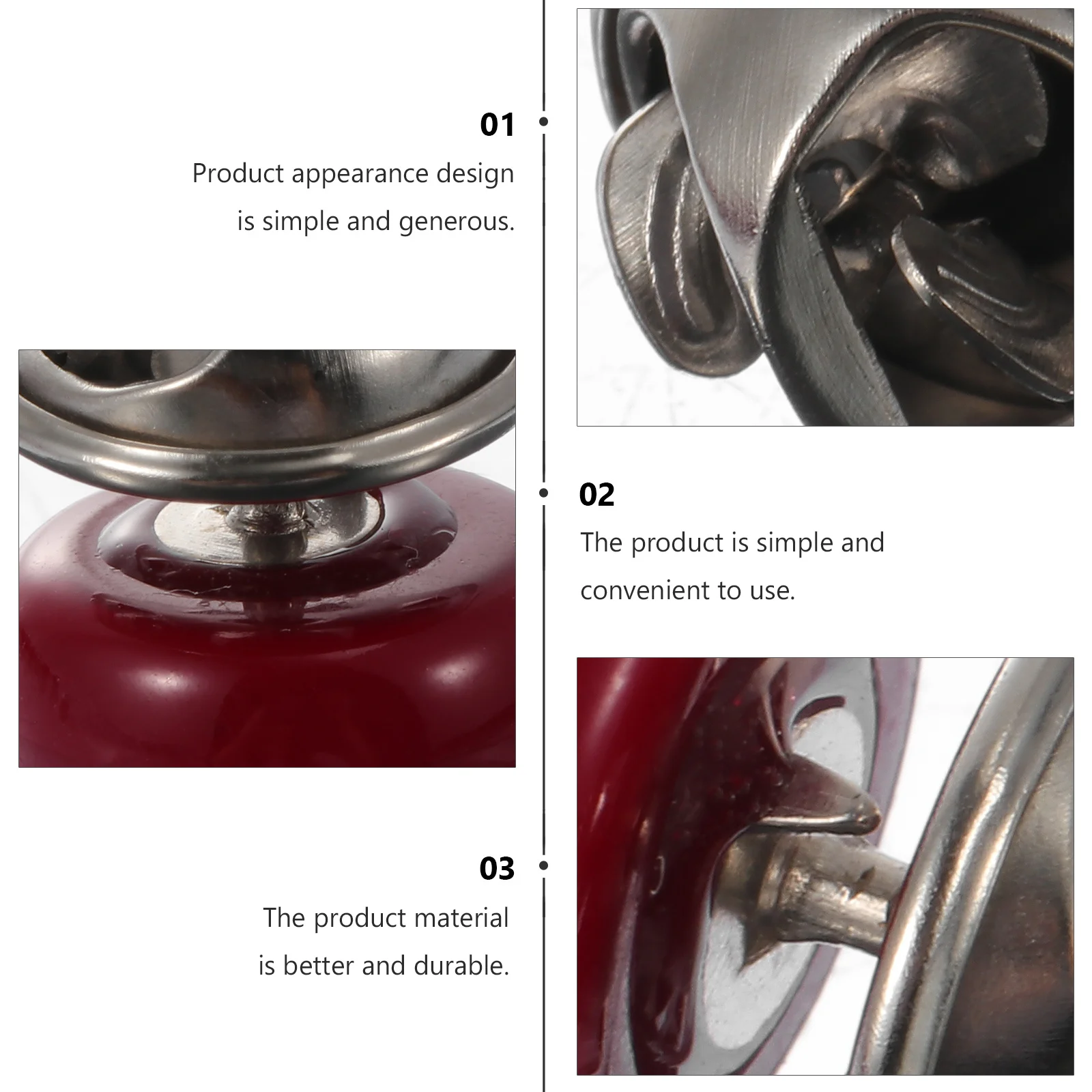 

20pcs Anti Peering Brooches Red Cherry Collar Safety Buckles For Shawls Sweaters Hats No Sewing Clothes Buttons Hidden