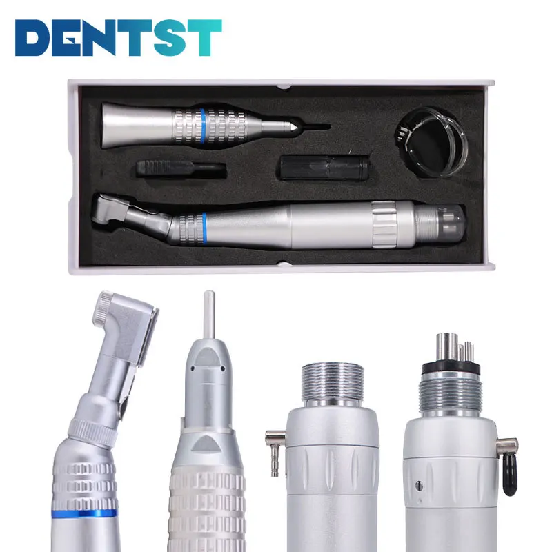 Dentst Low Speed Handpiece Kit Air Turbine Straight Contra Angle Handpiece Air Motor High Speed Handpiece Dentistry Polish Tools