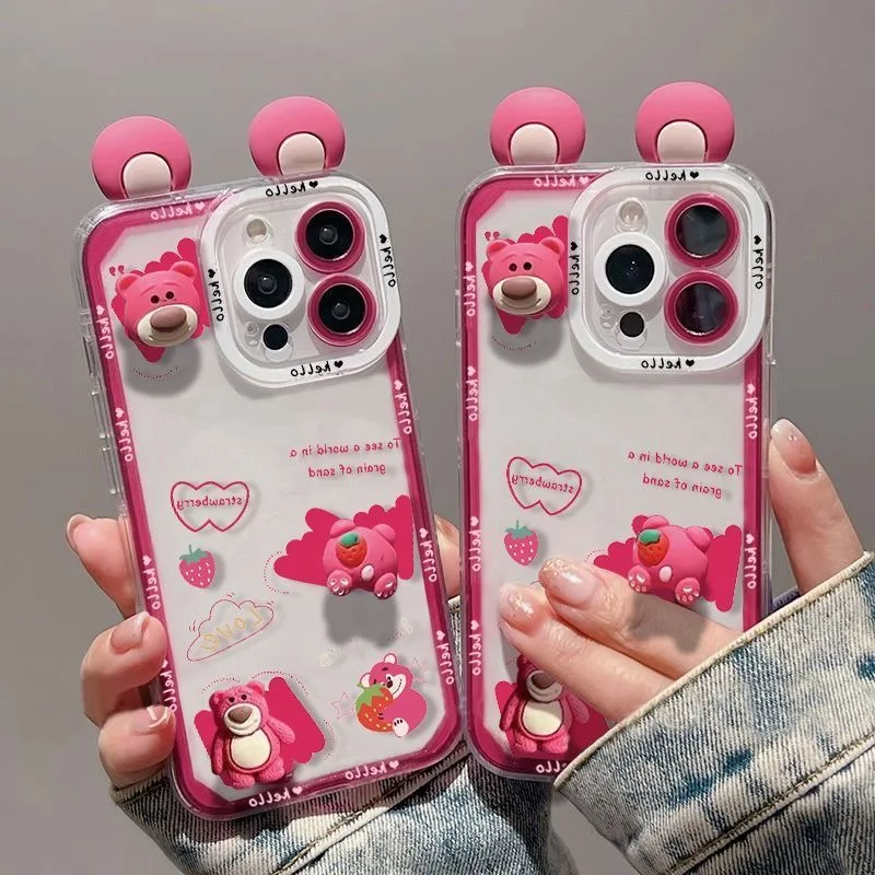 

3D Ear Disneies Lotso New Phone Case For Infinix Note 40 30i 12 11 10 Zero 30 20 Smart 9 8 7 6 5 VIP Pro Plus 4G 5G Clear Cover