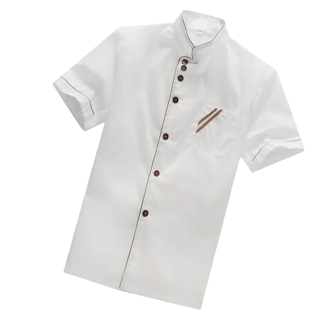 

Chefs Jacket, Unisex Short Sleeve Chef Coat Uniform with And