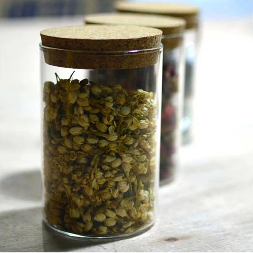 

300 ML Storage Containers High Glass Storage Container Transparency Sealed Cans Food Grains Jar Cover Borosilicate Safe Healthy