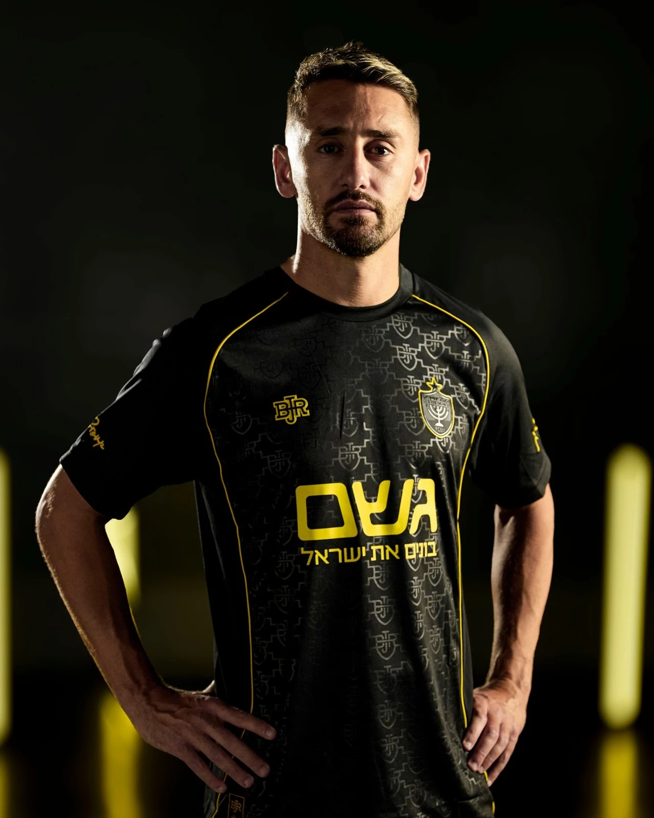 Beitar Jerusalem Split Black Yellow Lion Competition Jersey Breathable Mesh Short Men New Hot selling casual items