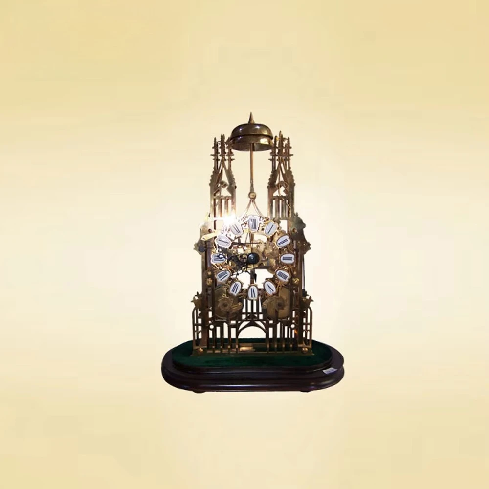 Retro Mahogany Mechanical Clock Classic Exquisite Antique Pure Copper Gear Frame Wall Clock with Pendulum