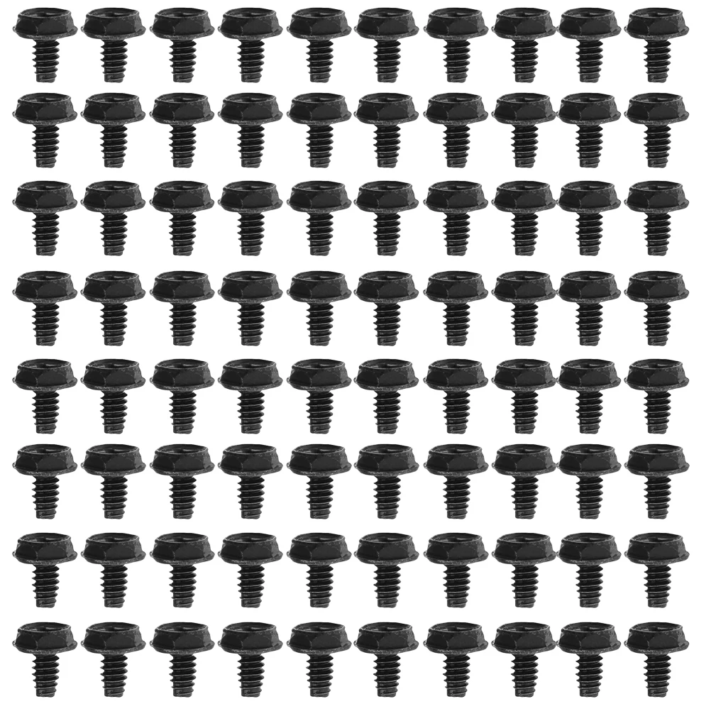 

100 pcs Computer Case Screws Black 6#-32* Fastener DIY Kit Round Head Replacement Galvanized Long Life Antistatic