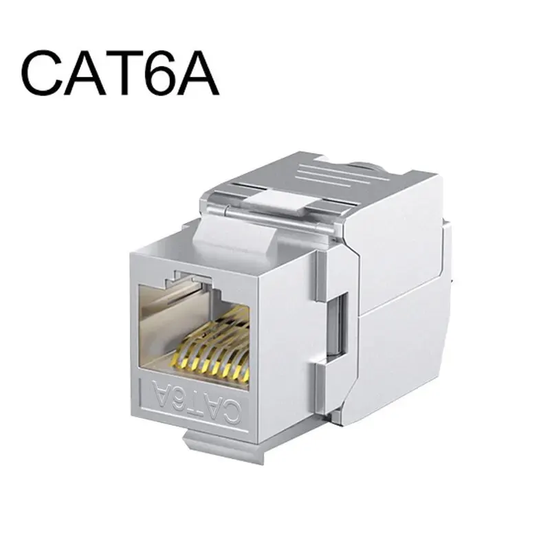 ZOERAX Cat6a Cat7 Keystone Jack Cat7 RJ45 STP Werkzeugloser Typ Zinklegierungsmodulanschlüsse Adapterkupplung für 22 bis 26 AWG