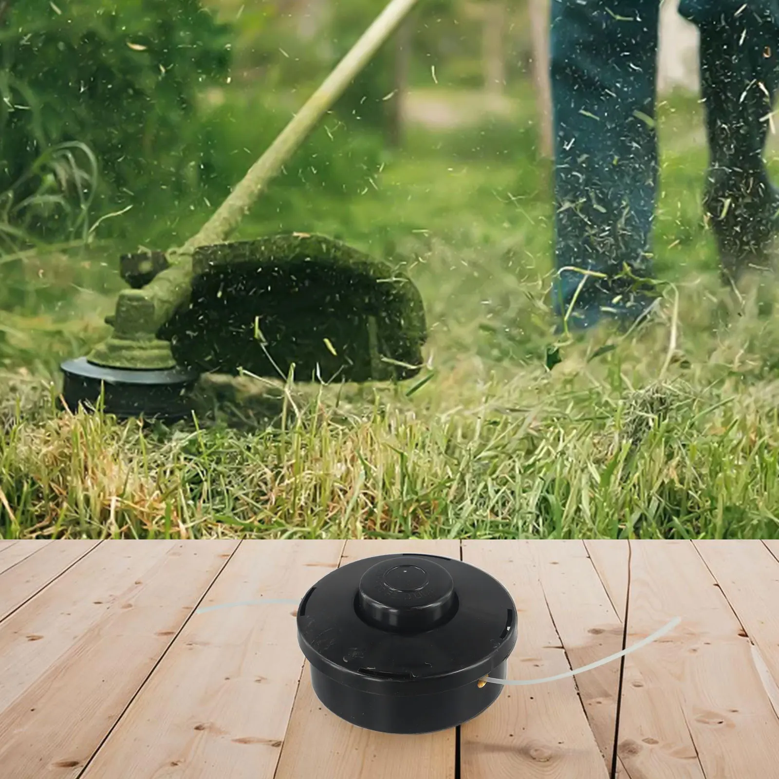 Trimmer Head Compatible with M10 x 1.25 LHF Petrol Cutters Bump Feed with 2.4mm Double Line 110mm Diameter for Grass Trimming