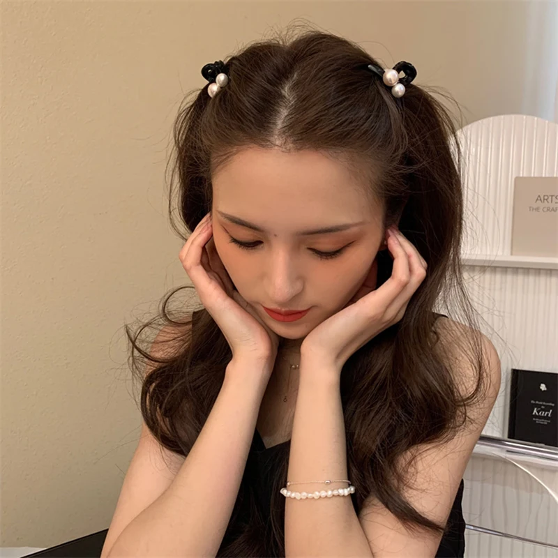 

NEW Woman Pearl Small Black Hair Claws Elegant Simplicity Princess head Hair Clips Hairpins Side Clip Barrette Hair Accessories