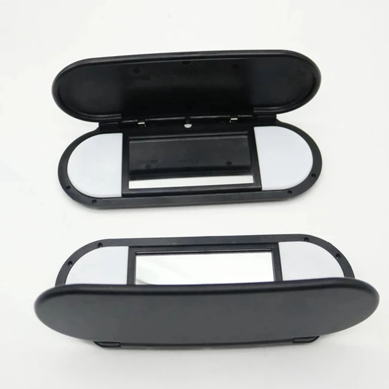 2X Car Roof Sunvisor Sun Visor Makeup Mirror Glass Cover Light Lamp Cap Lid For-BMW Mini F54 F55 F56 F60 2015-2020 Black