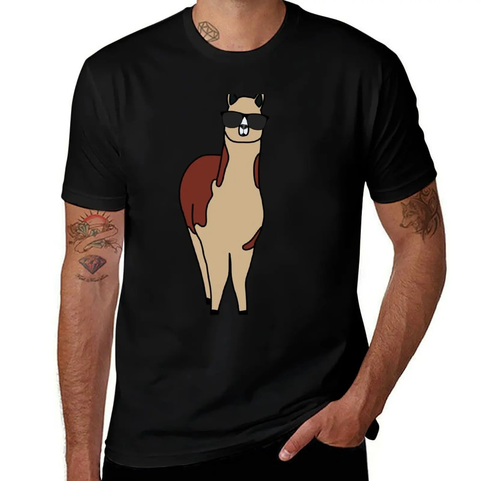 Sunny Buddies Llama T-Shirt Running Gym Short Sleeve Sports Tee T-Shirt