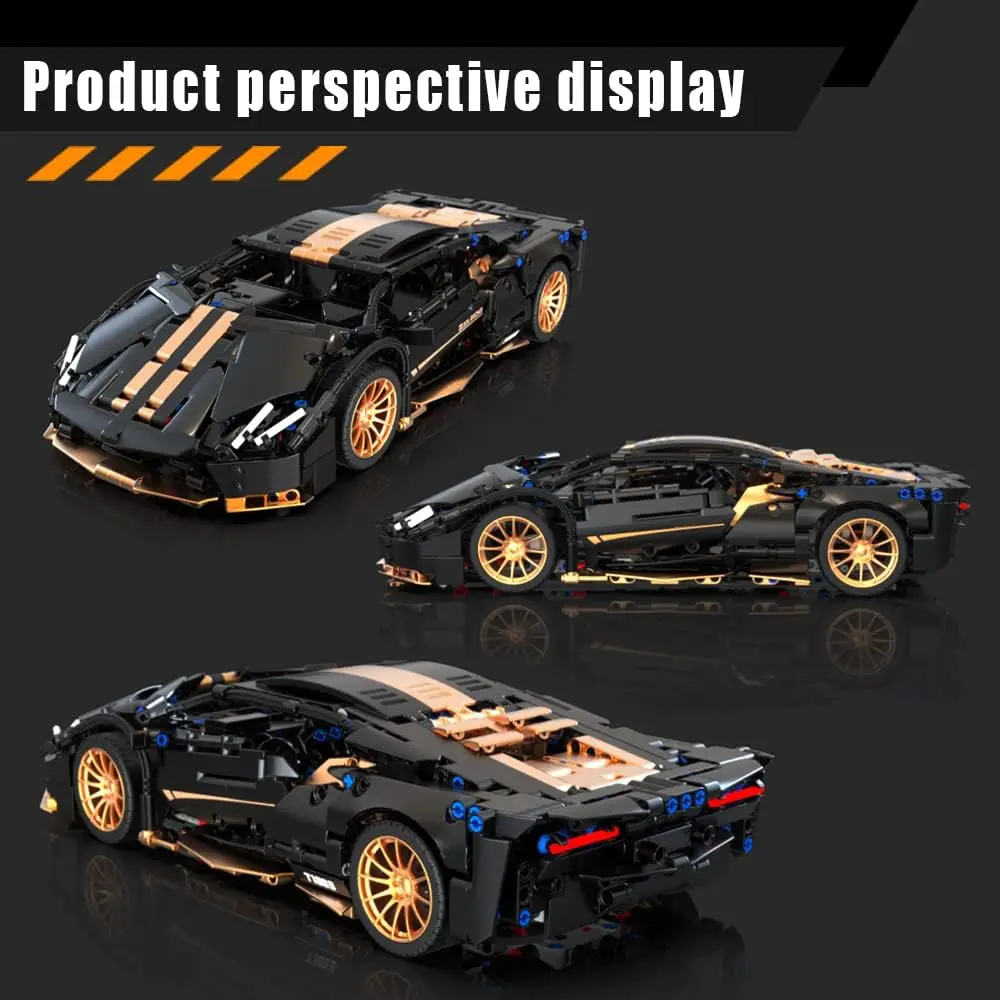 Blocos de Construção de Carros Esportivos para Meninos, Modelo Kit para Idades 12 e Adultos, Super Car Toys, Escala 1:14, 1309 PCs