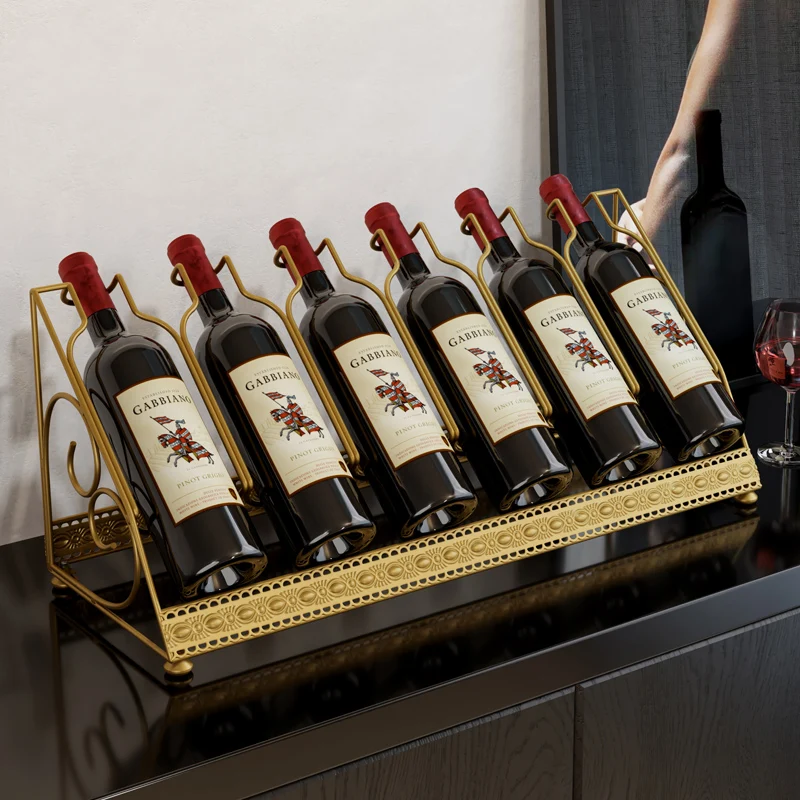 

Home Wine Rack, Luxury High-End Wine Bottle Rack, Slanted Holder, Iron Cabinet Display Rack for Stylish Home Storage