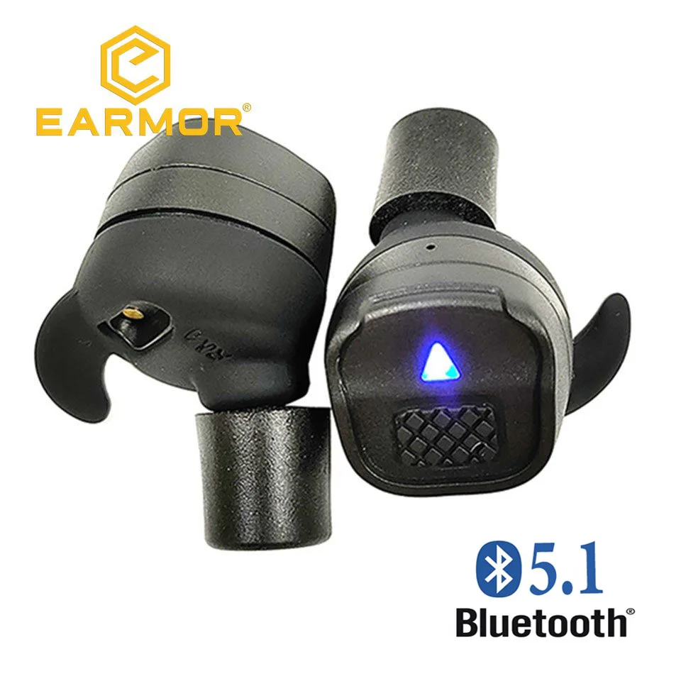 

EARMOR M20T Bluetooth Earplugs Hunting Shooting Electronic Earplugs Headset Anti Noise Ear Plug Noise Canceling NRR26db-Black