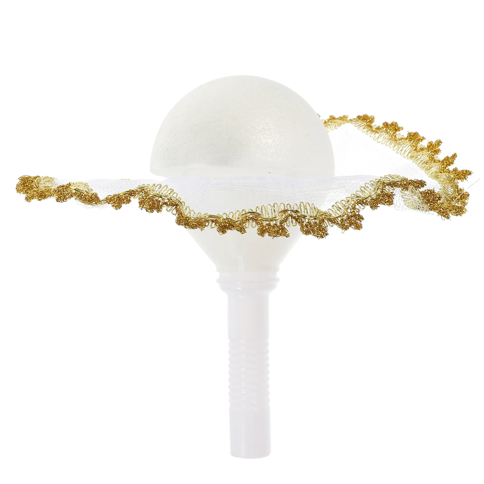 

Hemispherical Foam Support Materials 10cm White Lace Bridal Bouquet Handle DIY Wedding Party Flower Holder Decor Artificial