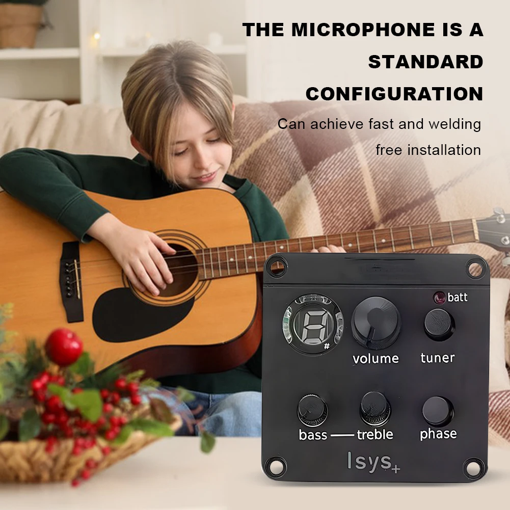 

Acoustic Guitar Pickup Acoustic Guitar Preamp Classic Acoustic Guitar EQ Tuner Piezo Pickup for Fishman ISYS+ Accessories
