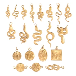 5pcs Stainless Steel Animal Snake Pendant Diy Pendant Charms for Necklace Bracelet Dangle Charms for Jewelry Making DIY Jewelry