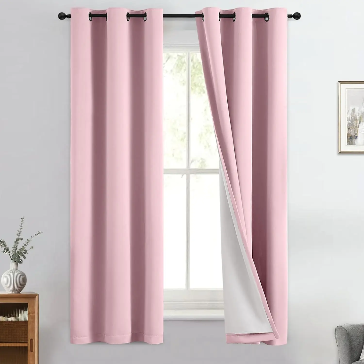 

100% светонепроницаемые шторы-плиссе 63 дюйма, блокирующие холод и свет, для детской комнаты, 2 слоя, термоизолированные.