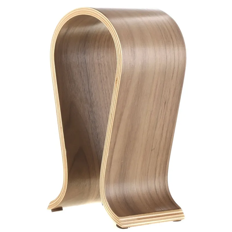 Soporte de cabezas de madera en forma de U de madera de nogal, soporte de exhibición para auriculares de escritorio, colgador de regalo, novedad de 2024