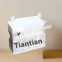 1:12 Dollhouse Miniatures White Wooden Villa Small House Model Doll House Decor Micro Landscape Ornaments Pretend Play Toys DIY