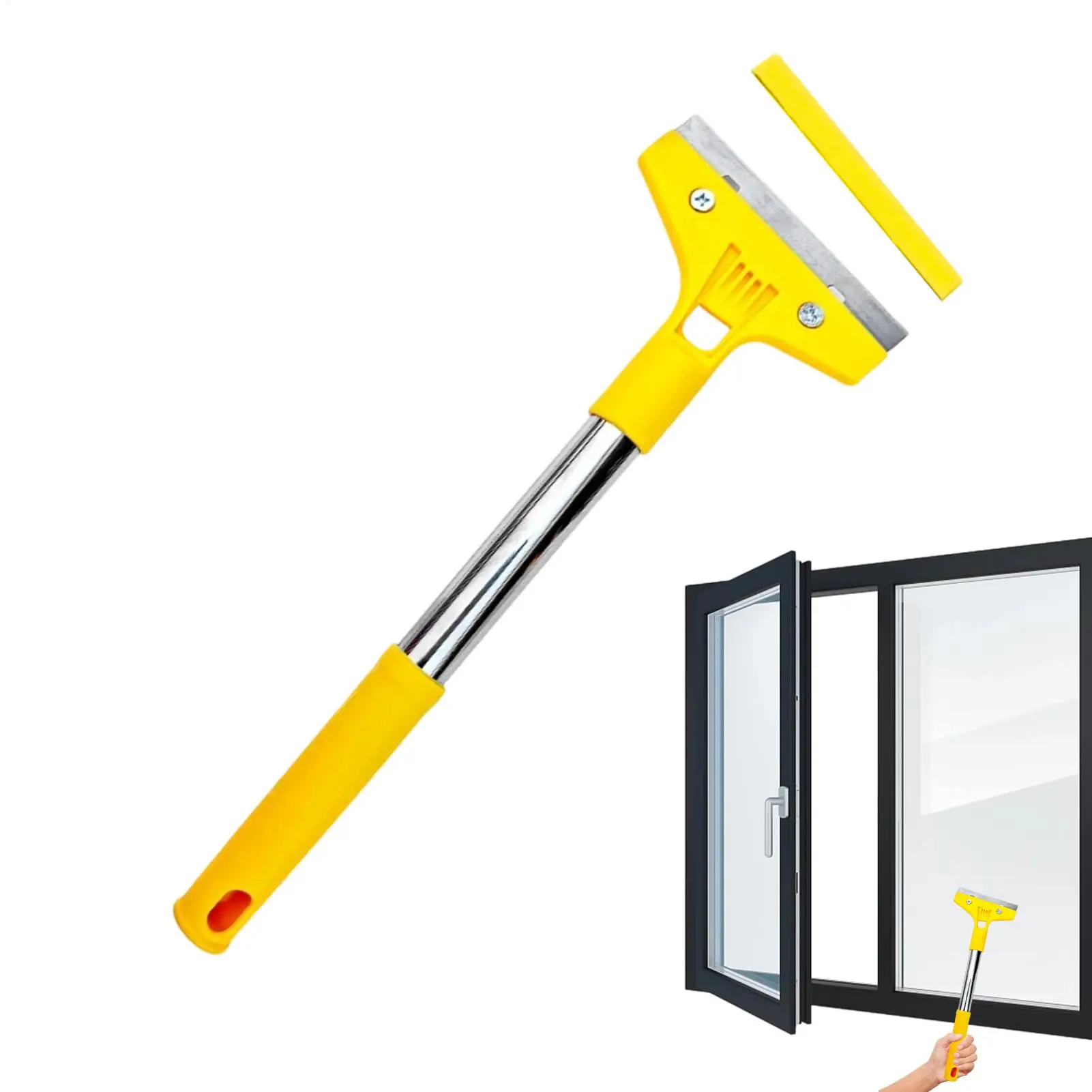 

Glass and tile adhesive removal scraper Detachable long-handled window scraper Glass Wiper Shower Squeegee Glass Cleaning Tool