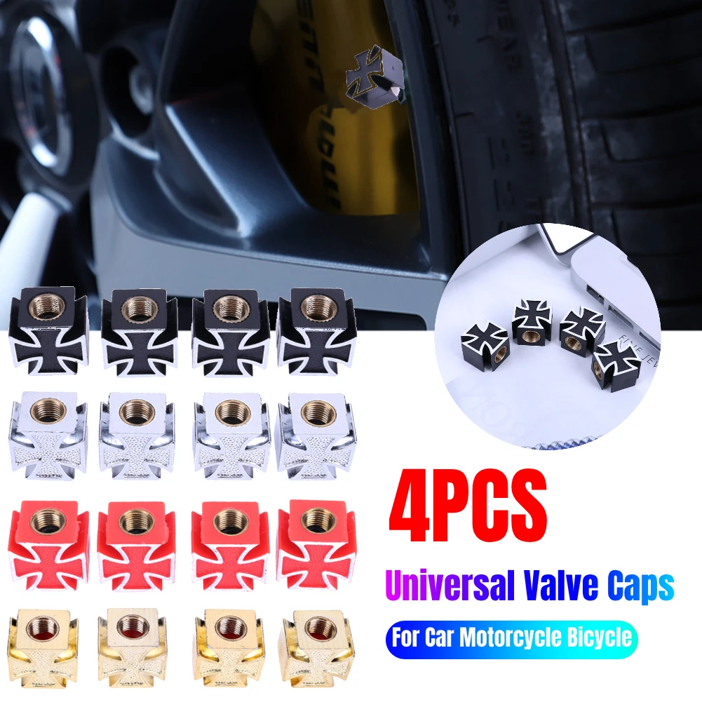 4pcs Car Tire Wheel Valve Caps Universal Dustproof Waterproof Tire Valve Plugs Motorcycle Bike Wheel Tyre Rim Stem Valve Covers