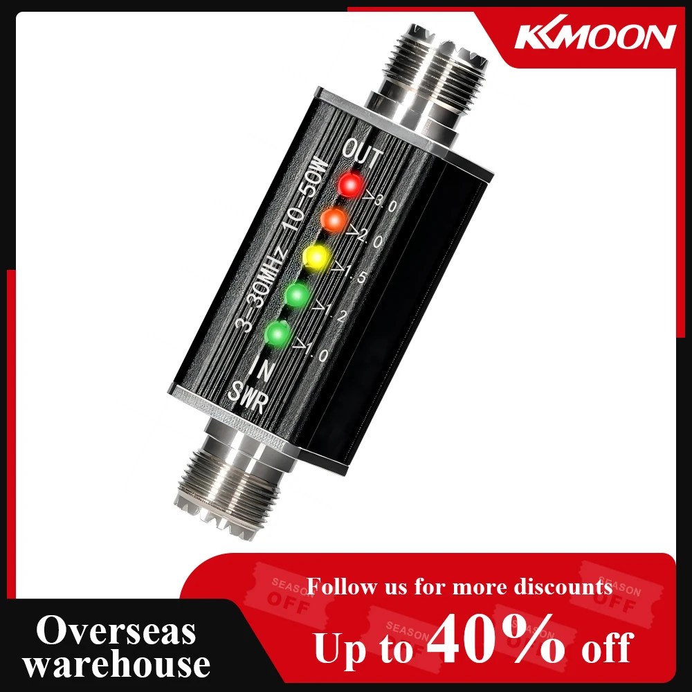 

5светодиодный SWR метр 3-30 МГц, индикатор частот коротких волн с 5 Светодиодами, измеритель волн с внутренним интерфейсом M