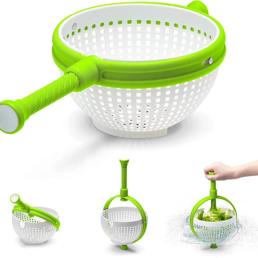 Salad Rotator, Kitchen Washing Strainer Basket, Vegetable Rotation Drain Basket