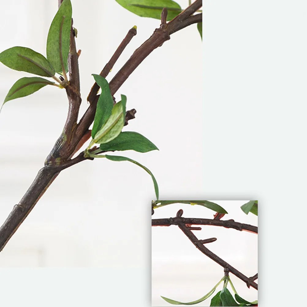 

1Pcs Realistic Simulation Pomegranate Fruit Artificial Green Plant Decor for Living Room Bedroom Table Wedding Party DIY