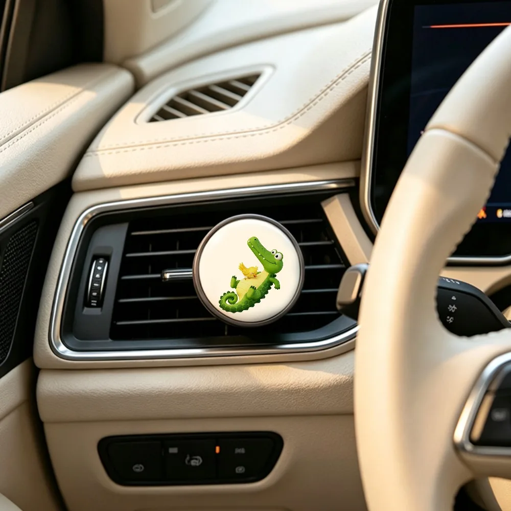 Cute Crocodile Cartoon Car Air Vent Clip Valentines Day Gift Delicate Auto Interior Decoration Creative Car Air Outlet Ornament