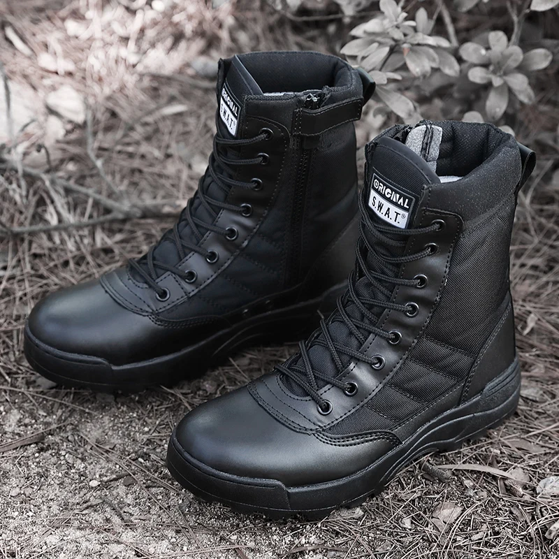 

Black Outdoor Winter Hiking Boots Men Hunting Boots High-top Trail Trekking Shoes For Men Mountain Combat Boots Men Work Sneaker