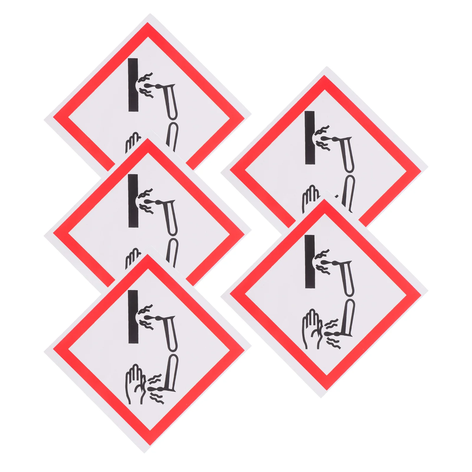 5 قطعة تسميات السلامة التآكل ذاتية اللصق تحذير علامات تحذيرية لتحديد المواد الكيميائية Hazmat الشارات الصناعية