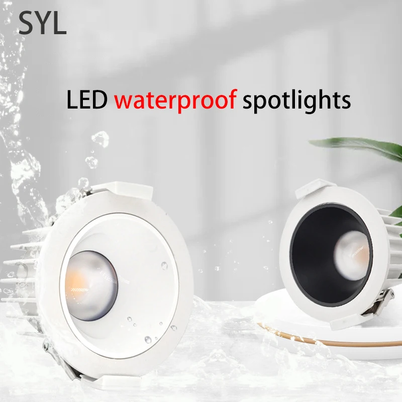 

Led Waterproof Spotlights Recessed Bathroom Downlight Anti Glare Spot Light Round 110V 220V Anti Fog For Home Washroom Toile