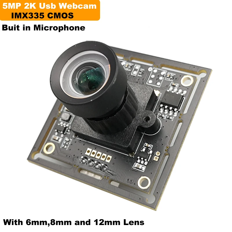 COMS IMX335 5MP moduł kamery USB 2K szybki płytka drukowana 38x38mm 57 stopni 6mm obiektyw dla krealności sokoła 2, Xtool i Lightburn