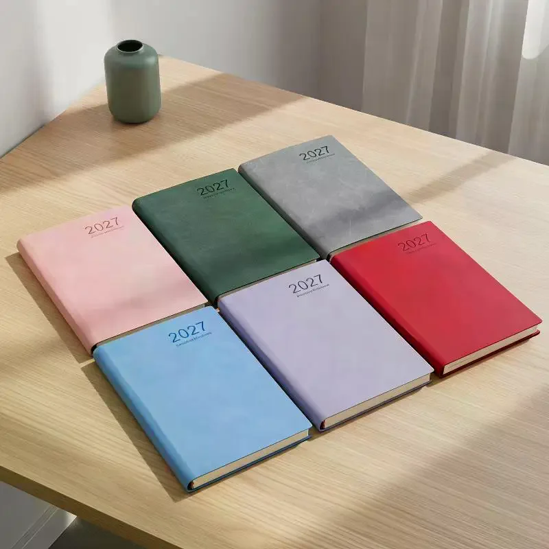 2027 Daily Planner PU Leather Band Notebook Day Time Management Journal 320 Pages Schedule Book