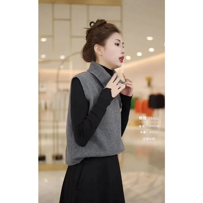 سترة محبوكة بتصميم عصري للنساء لخريف وشتاء 2025 سترة جديدة فضفاضة ذات طبقات #5