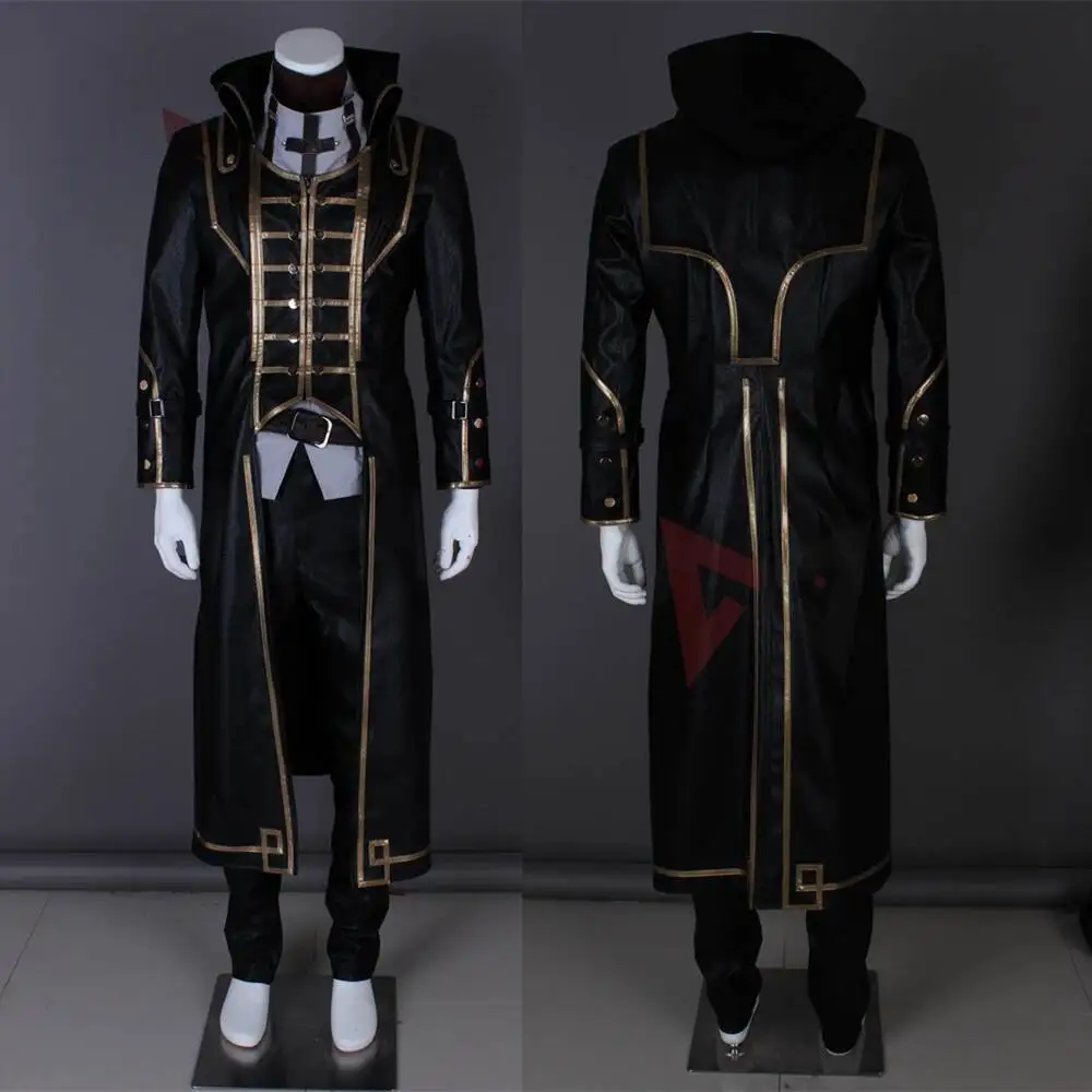 MMGG New Dishonored Cosplay Corvo Cosplay Costume Leather Coat Pants Halloween Game Anime Set Custom Made Size For Men