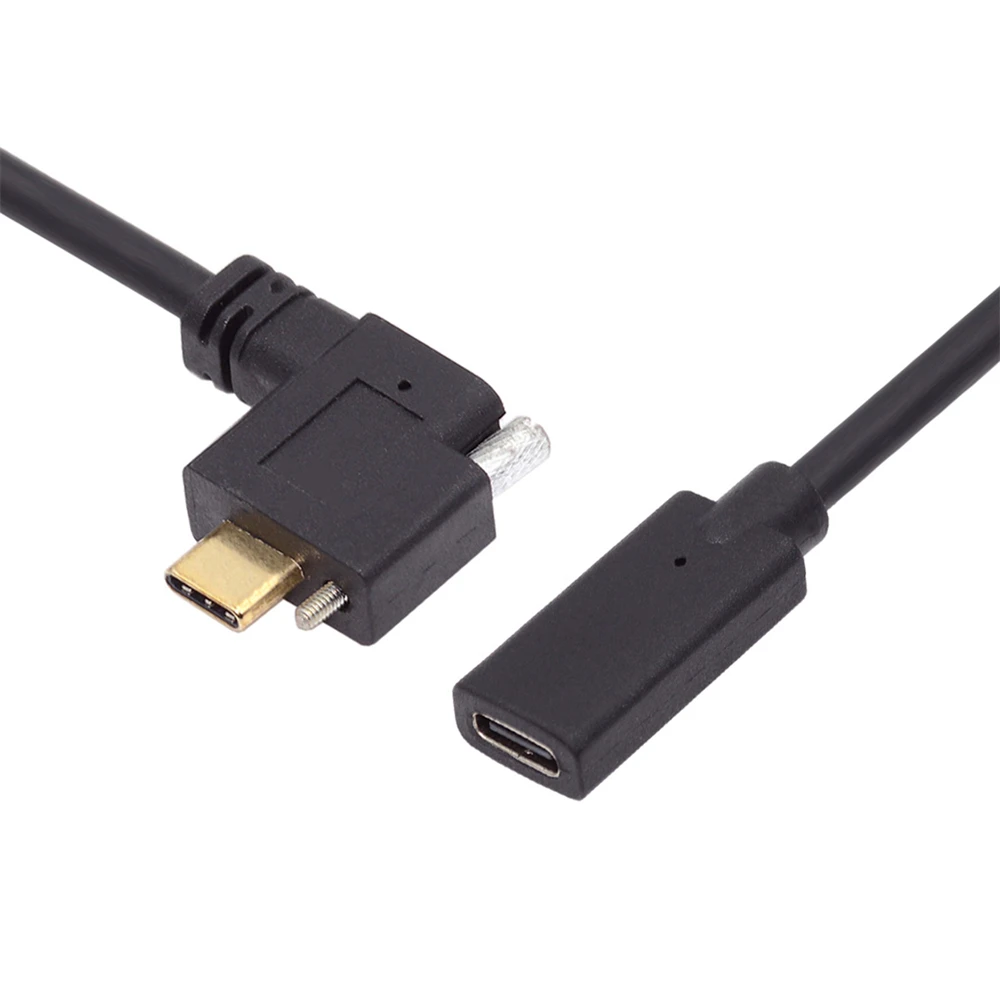 

USB 3.1 Type C вверх угловой удлинитель штекер-гнездо Кабель для передачи данных с винтовым замком для камеры Realsense VR Quest Link