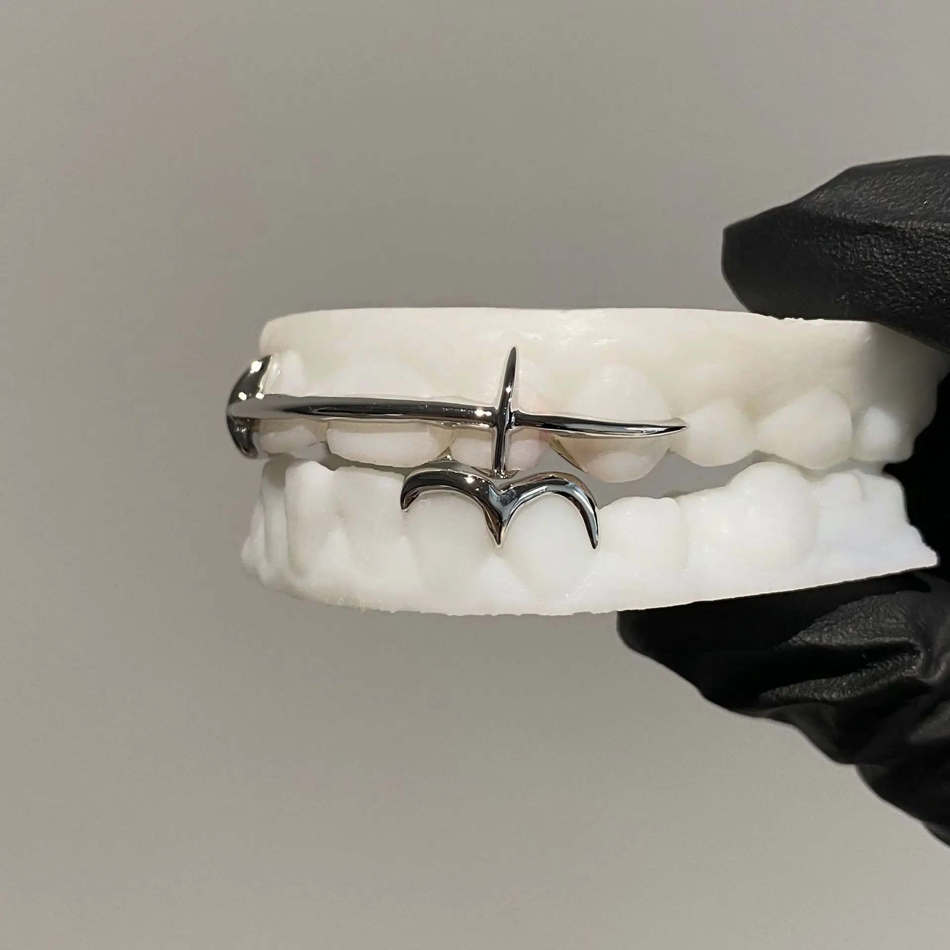 Long Cross Brace Grill Top 6 Bottom 2 European And American Cross-border Hot-selling Grillz