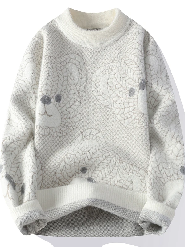 

Осень-зима, новый мужской вязаный свитер Fce, мягкий теплый базовый слой, повседневный свободный крой Long Sve round ...