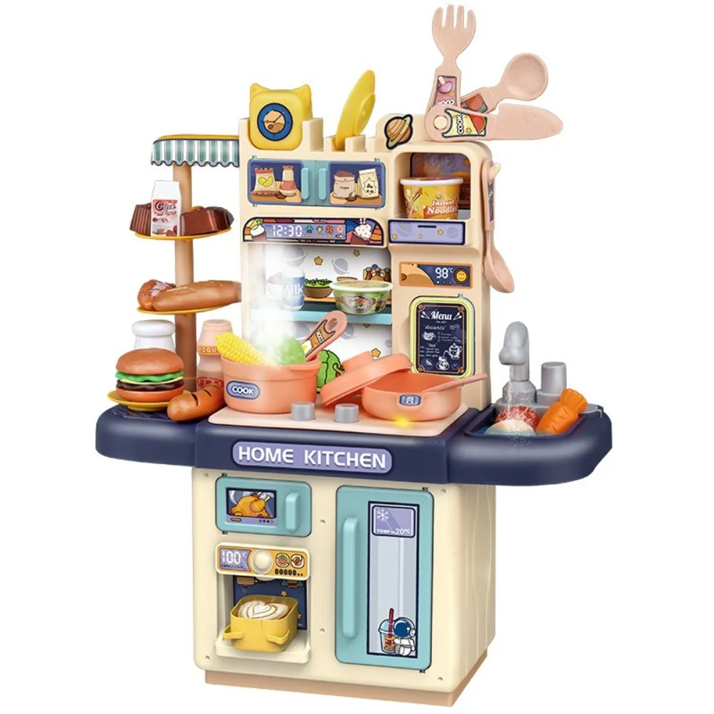 Mini-keukenspeelgoedset voor kinderen Cook Food Servies Aanrecht Speelset met verlichting Spray Gesimuleerd Fantasiespel Rollenspeelgoed