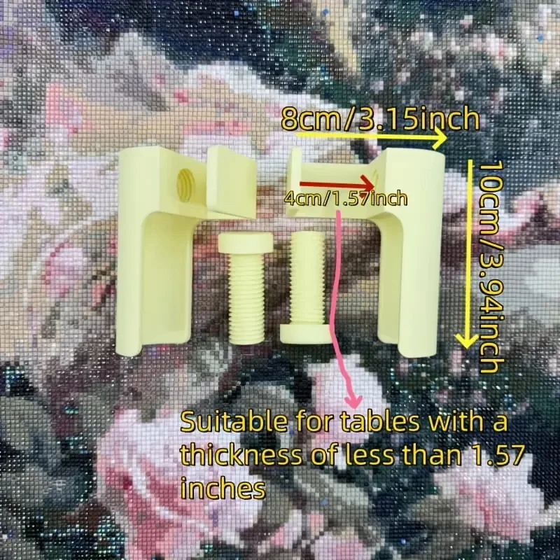 Dispaint Diamond Painting Scroll Holder Ricamo Canva Pad Pinza, adatta per tavolo da tavolo con spessore 2~4 cm/0,78~1.57 pollici