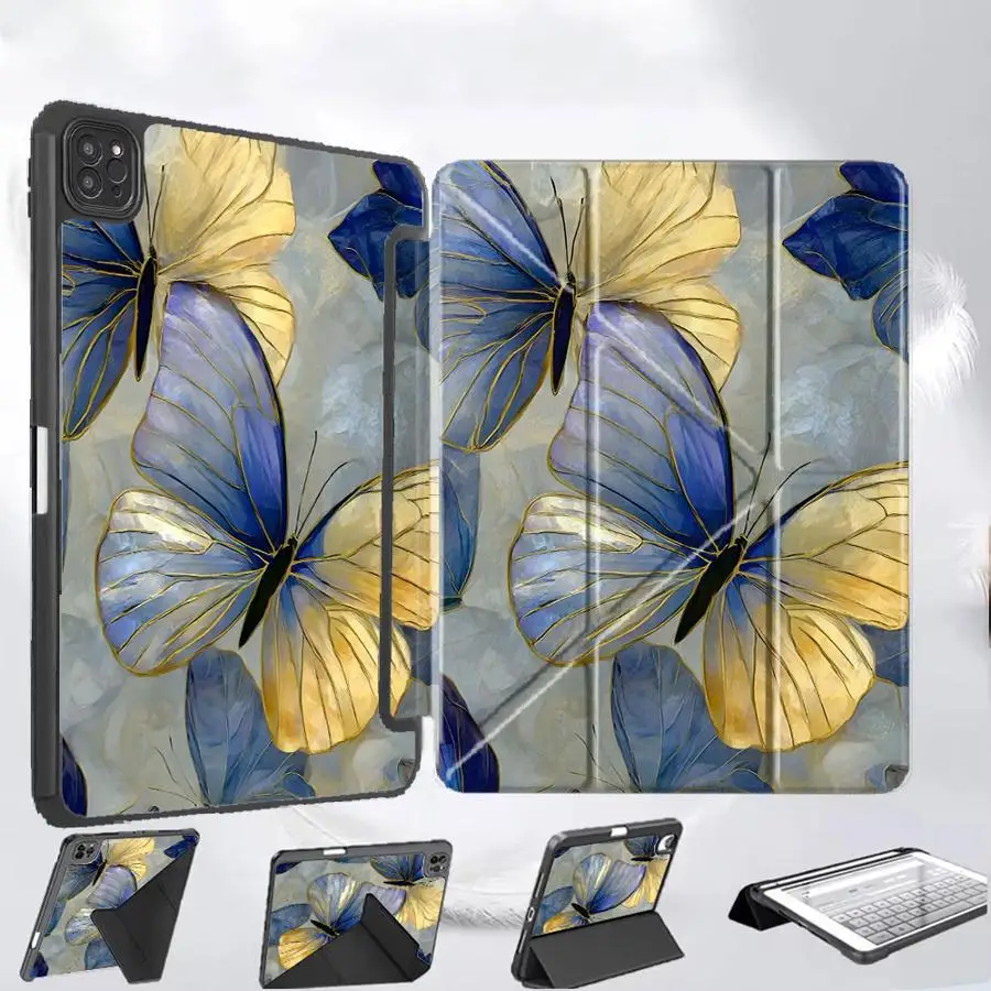 

Чехол-подставка Colorfuls Butterflies для планшетов iPad Pro 2025, Mini 6, 7, Pro 11-го, 10-го, 9-го, 8-го, 7-го поколений, 12.9 дюймов, Air 4, 5, M3, M2, M4