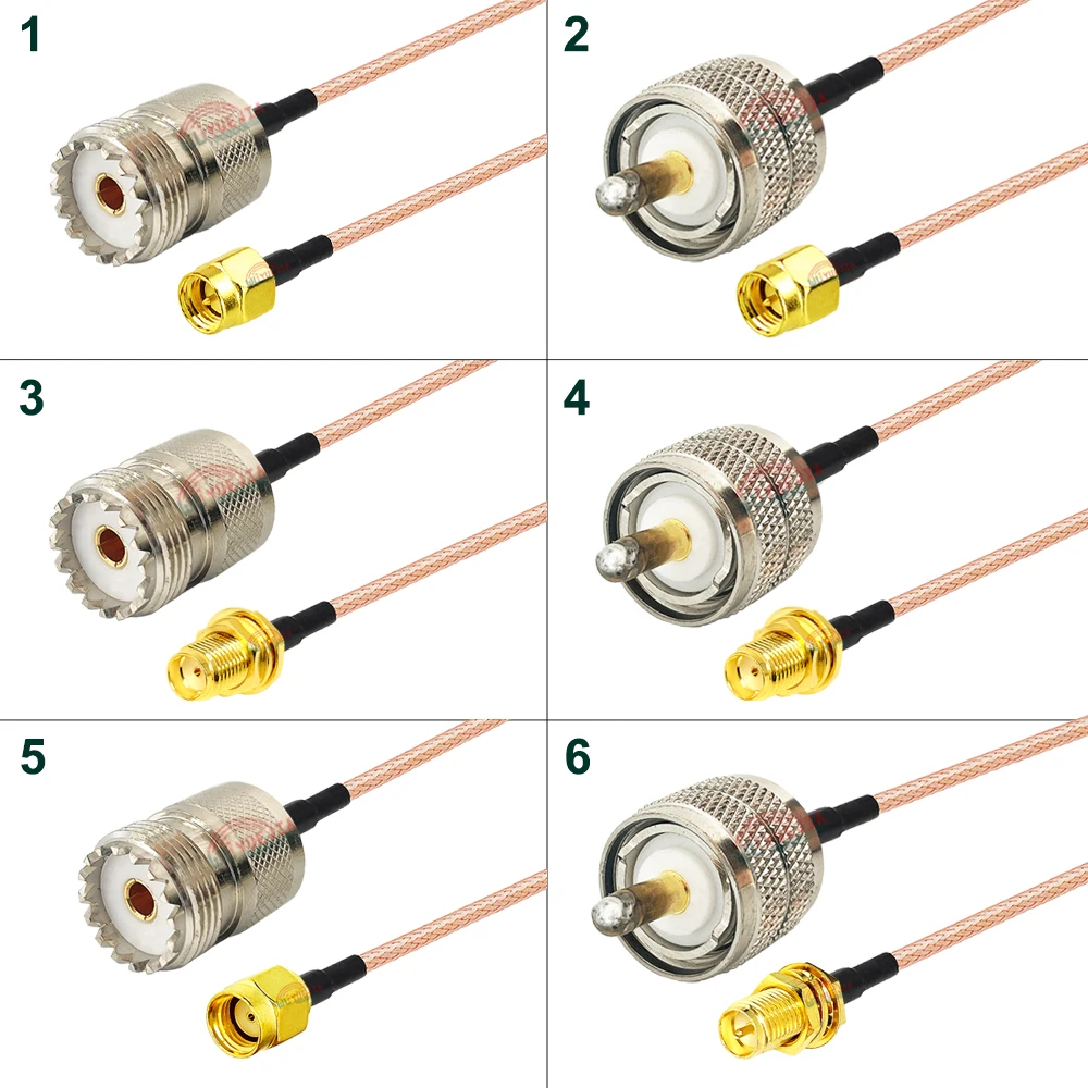 

SMA to UHF RG316 Cable SO239 PL259 SL16 UHF Female to SMA Male / Female Connector RF Coax Cable Antenna Extension Jumper Pigtail